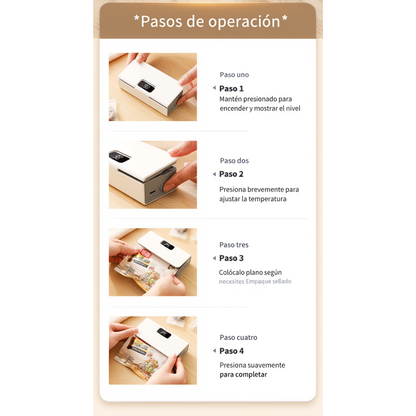 Sellador de Bolsas – Sella hasta 300 veces por Carga y Conserva tus Alimentos