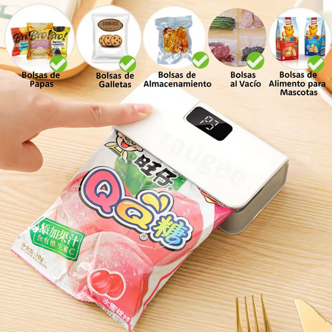 Sellador de Bolsas – Sella hasta 300 veces por Carga y Conserva tus Alimentos