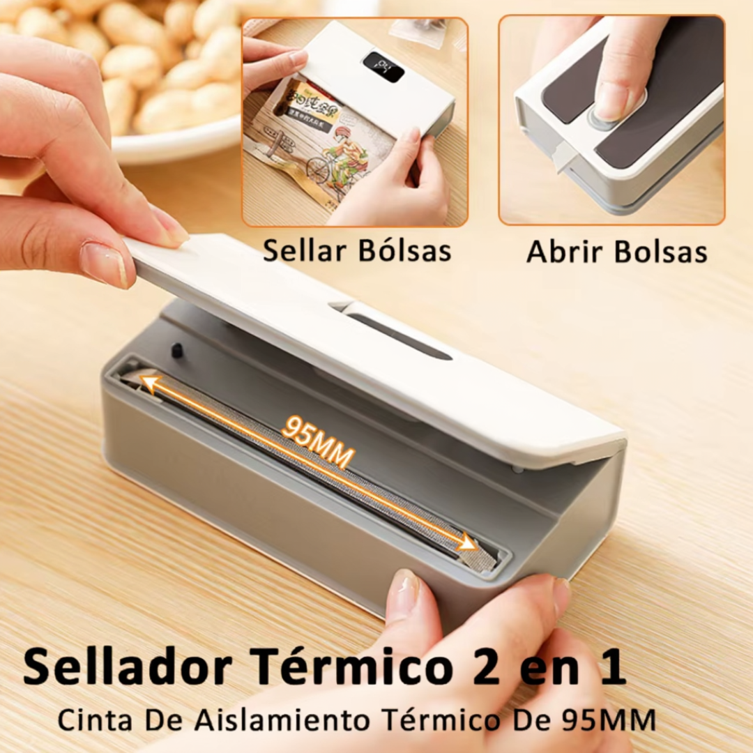 Sellador de Bolsas – Sella hasta 300 veces por Carga y Conserva tus Alimentos