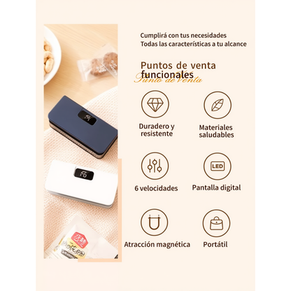 Sellador de Bolsas – Sella hasta 300 veces por Carga y Conserva tus Alimentos